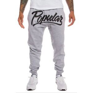 Mens The Popular Demand Script Black Gray Joggers Activewear Casual Pants  Sz L